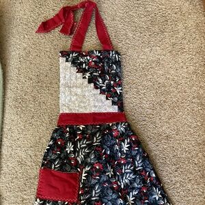 NBW Handmade Retro Red/Black/White Kitchen Apron